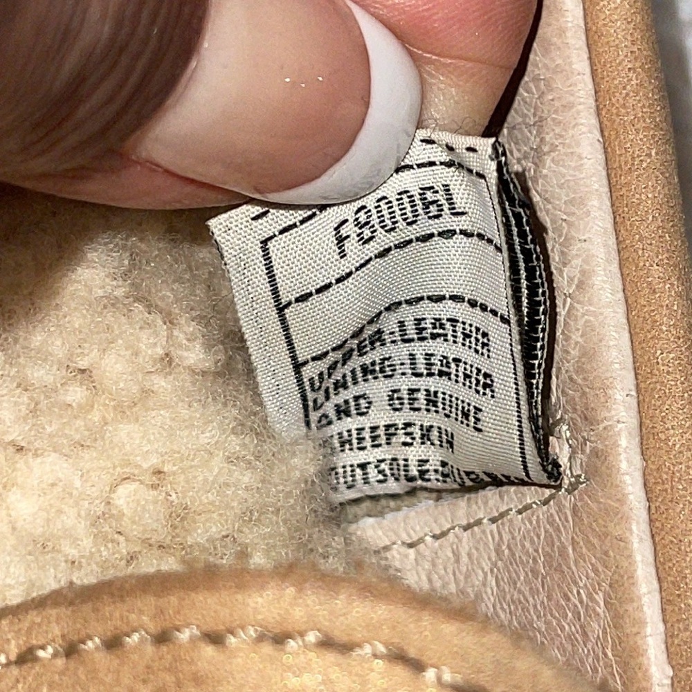 UGG Australia Tan Sheepskin Leather Driving Moccasin Seafoam Flats Size 5 in tan - Picture 7 of 12